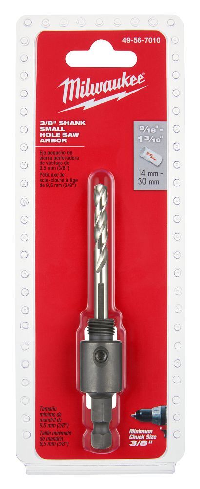 Milwaukee Small Thread Hole Saw Arbor, 3/8-In