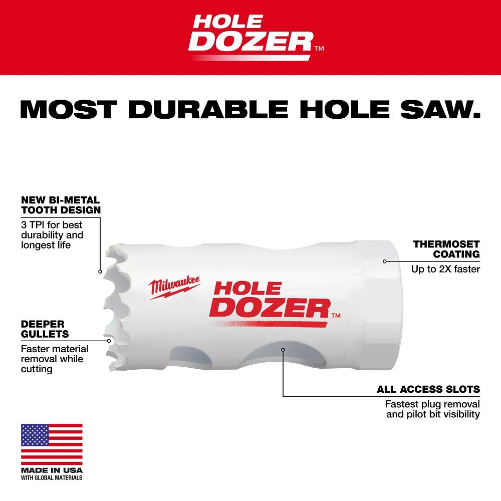 Milwaukee Hole Dozer Bi-Metal Cup Hole Saw, 1 1/4-In