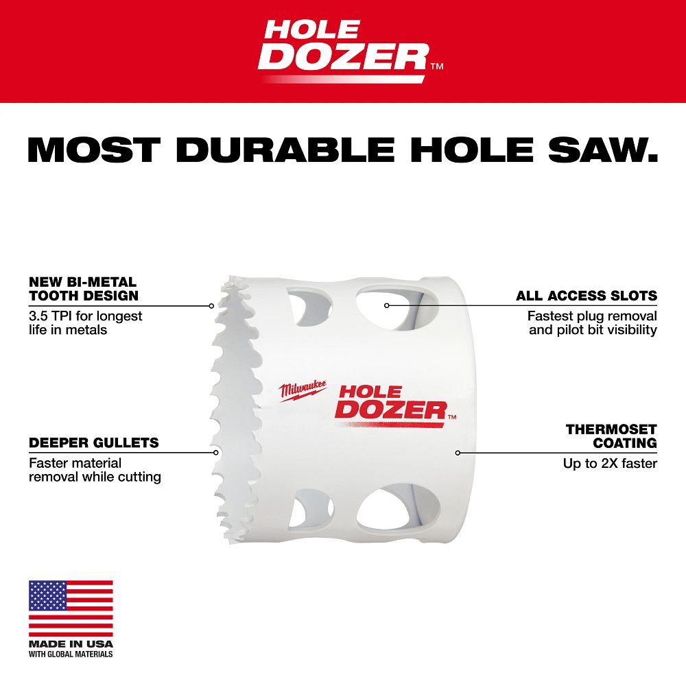 Milwaukee Hole Dozer Bi-Metal Cup Hole Saw, 4-In