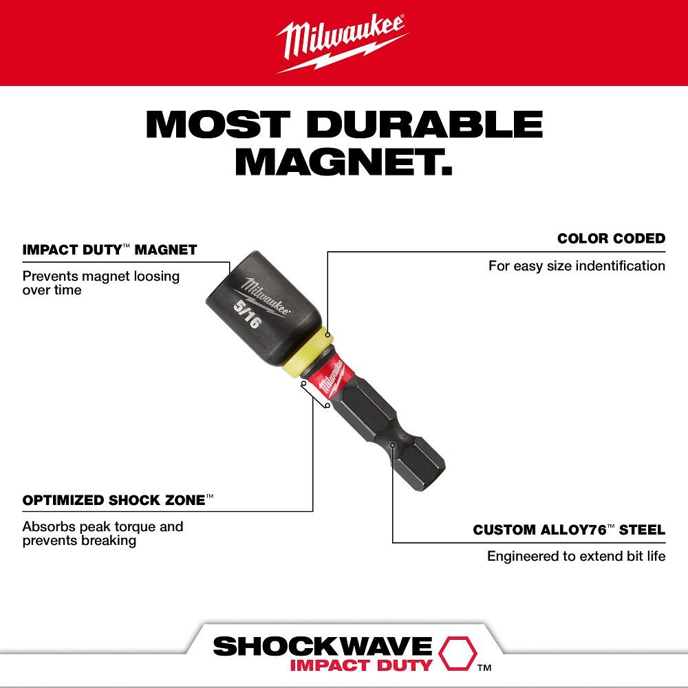 Milwaukee Impact Duty Magnetic Nut Driver Set, 1 7/8-In, 3-Pc