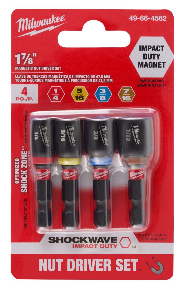 Milwaukee Impact Duty Magnetic Nut Driver Set, 1 7/8-In, 4-Pc