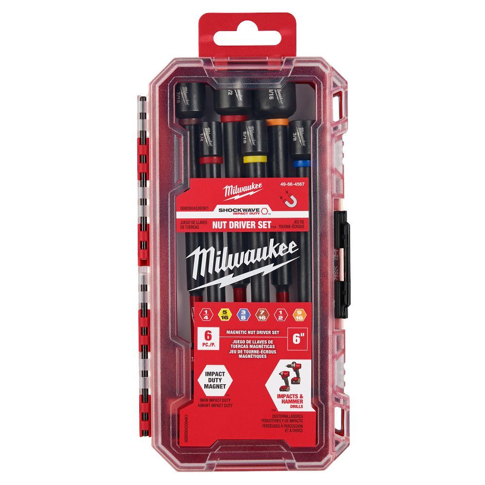 Milwaukee SHOCKWAVE Impact Duty 6-In Magnetic Nut Driver Set, 6-Pc
