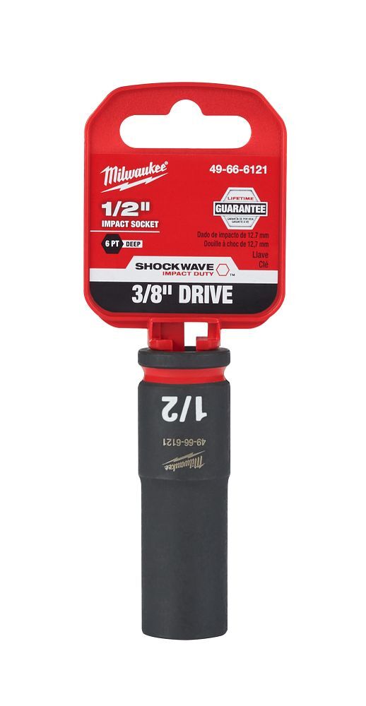 Milwaukee Impact Duty 6-Point Deep Socket, 3/8-In Drive, 1/2-In