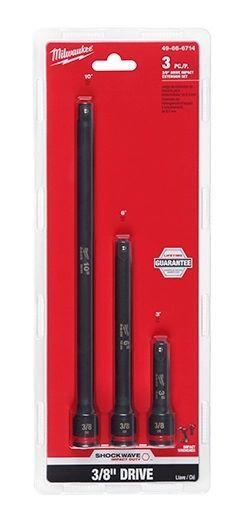 Milwaukee Shockwave Impact Duty Drive Extension Set, 3/8-In, 3-Pk