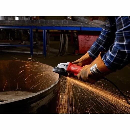 Milwaukee 11-Amp Corded Angle Grinder with Paddle and Lock-On Switch, 4 1/2-In