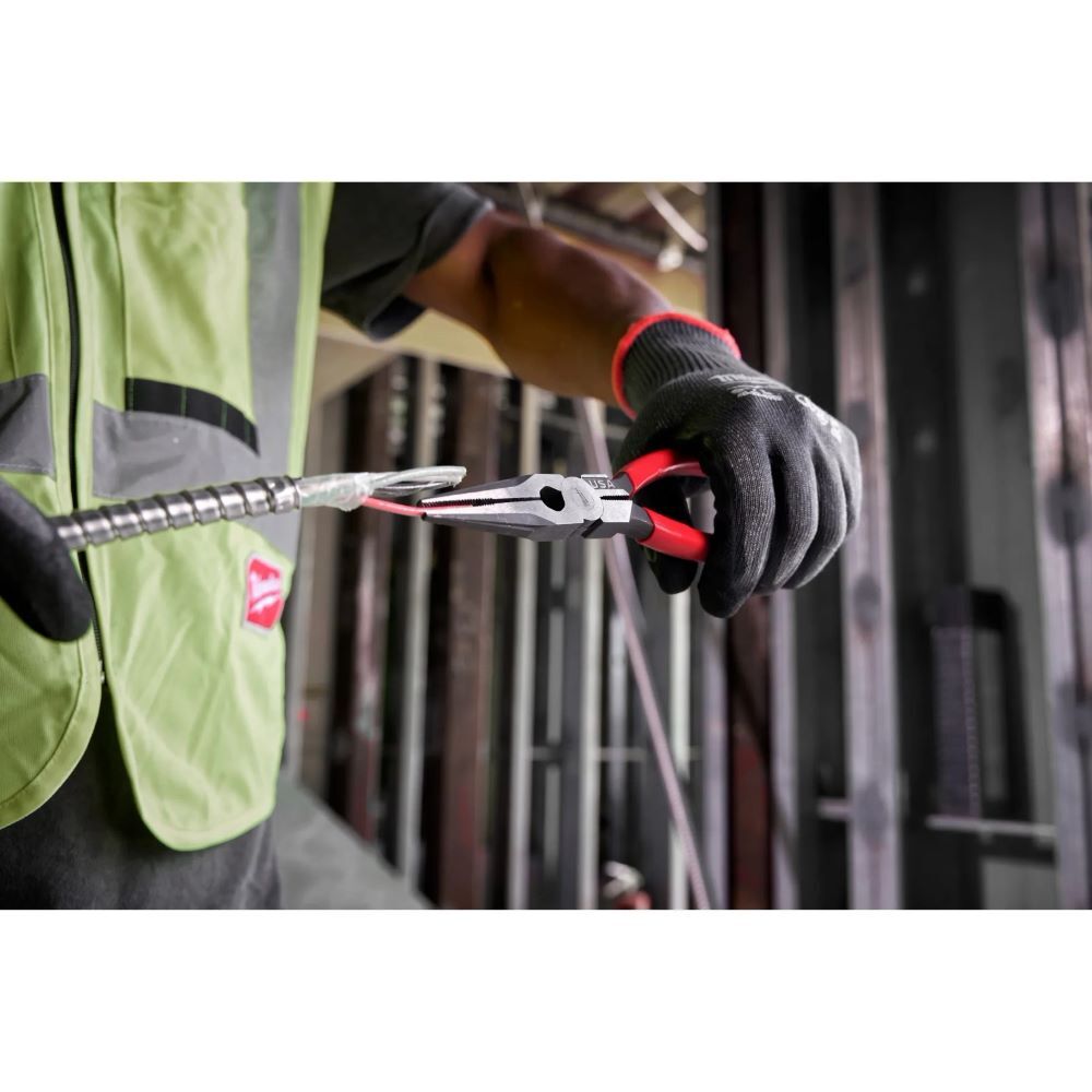 Milwaukee 8-In Long Nose Dipped Grip Pliers (USA)