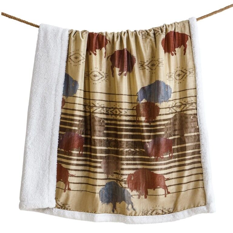 Peso Road Home on the Range Campfire Sherpa Throw, 54-In x 68-In