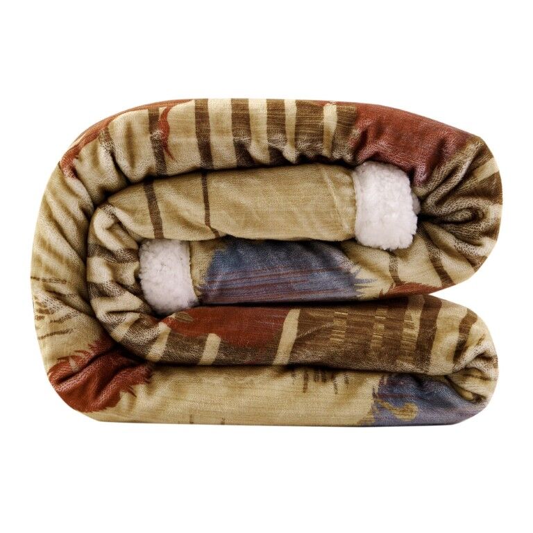 Peso Road Home on the Range Campfire Sherpa Throw, 54-In x 68-In