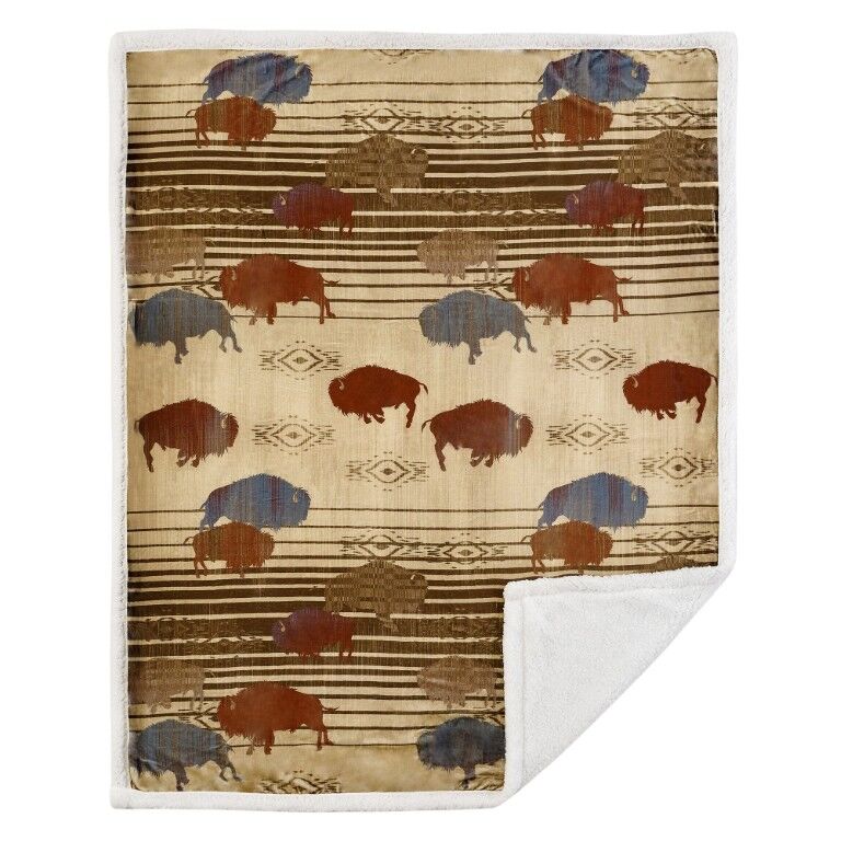 Peso Road Home on the Range Campfire Sherpa Throw, 54-In x 68-In