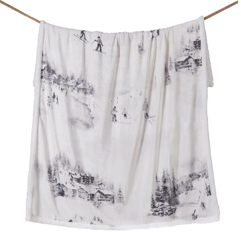 Indigo Hill Ski Life Campfire Sherpa Throw, 54-In x 68-In