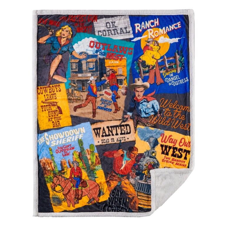 Indigo Hill Bandits & Heroes Campfire Sherpa Throw, 54-In x 68-In