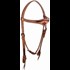 Buffalo Leather Teardrop Browband Headstall - Brown, 18 in X 10 in