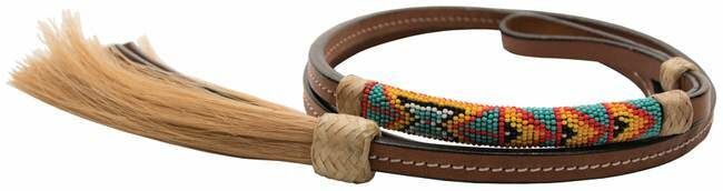 Buffalo Leather Turquouise Over Under Whip