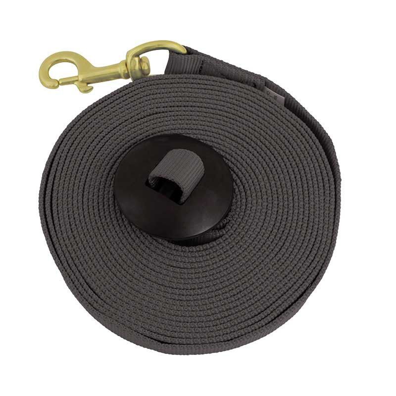 Partade Black Lunge Line with Rubber Stopper, 25-Ft