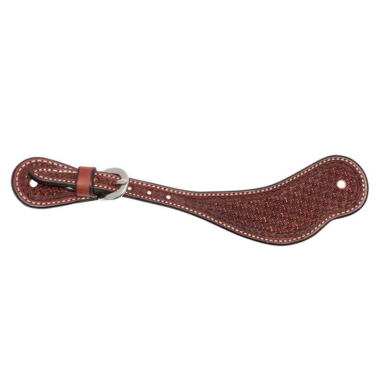 Partrade Mens Rosewood Leather Spider Stamp Cowboy Spur Straps