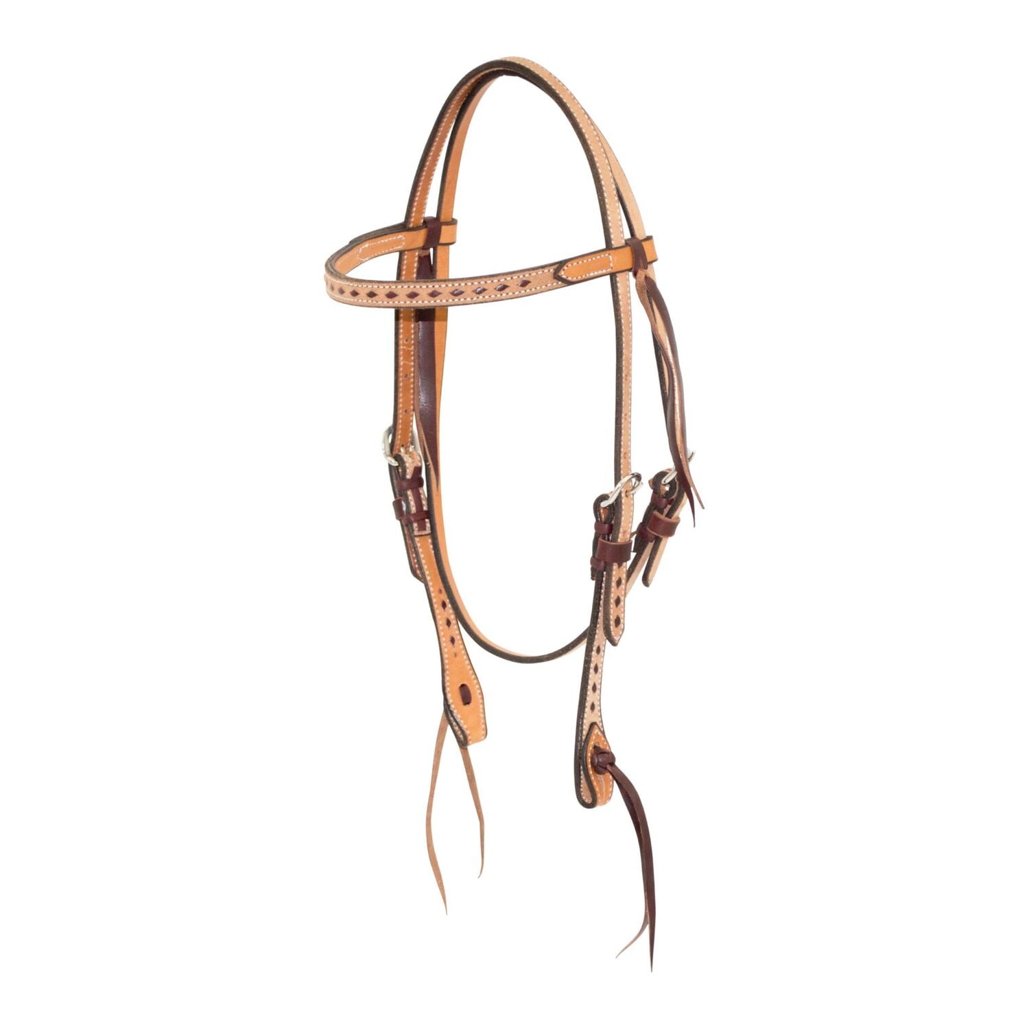 Partrade Roughout Saddle Leather Buckstitched Broadband Headstall, 5/8-In