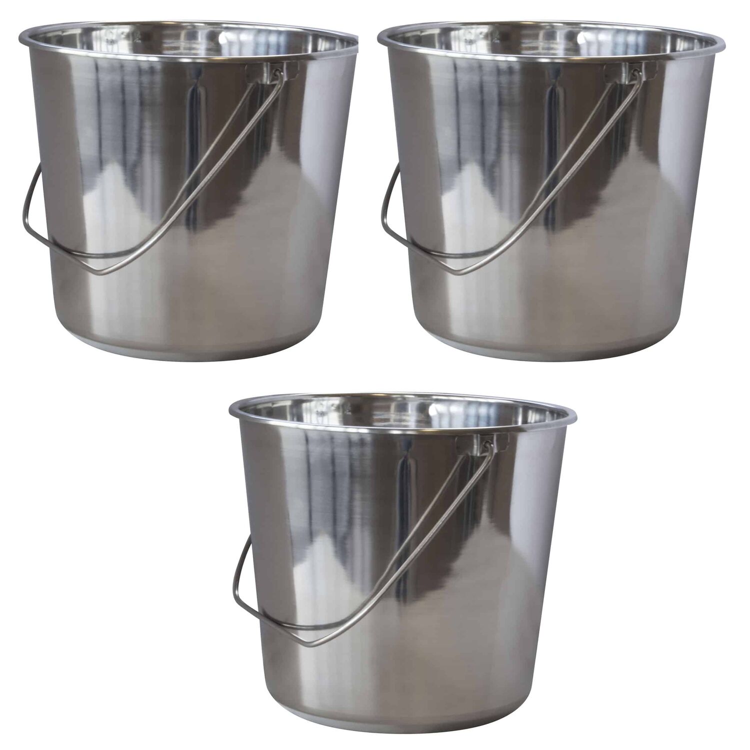 Buffalo Corp. 4.22-Gal Stainless Steel Bucket, 3-Ct