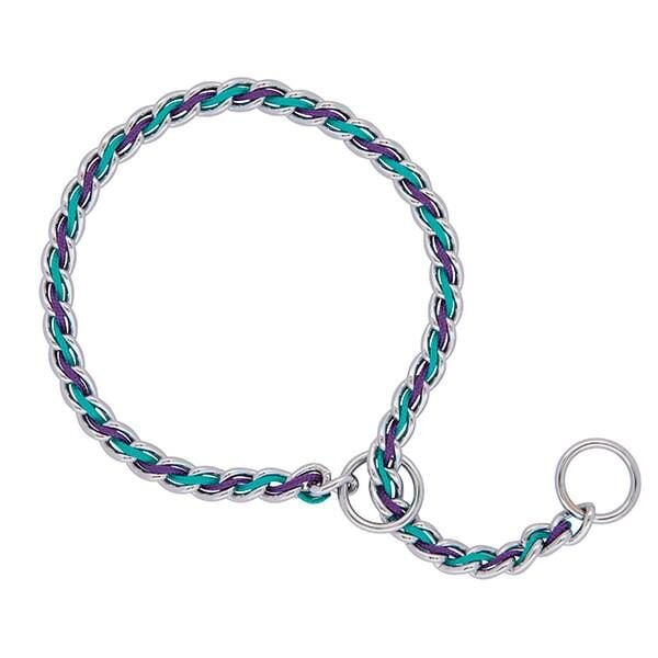 Terrain D.O.G. Teal & Purple Laced Chain Slip Collar, 20-In