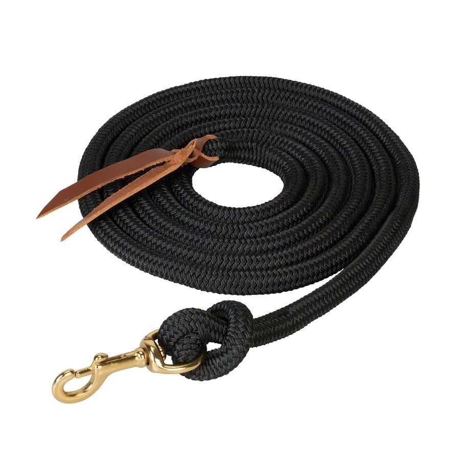 Weaver Leather Black Poly Cowboy Lead with Snap, 5/8-In x 10-Ft