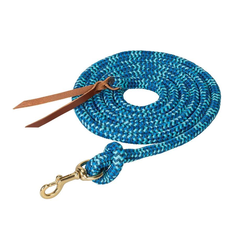 Weaver Leather Navy/Royal Blue/Turquoise Poly Cowboy Lead with Snap, 5/8-In x 10-Ft