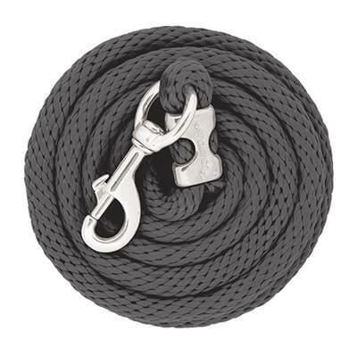 Weaver Leather Poly Lead Rope With Chrome Brass Snap - Graphite, Polyester, 10 ft
