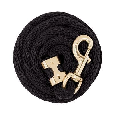 Weaver Leather Value Lead Rope With Brass Plated 225 Snap - Black, Polyester, 8 ft