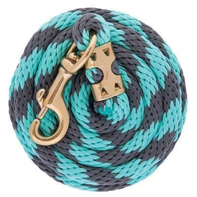 Weaver Leather Value Lead Rope With Brass Plated 225 Snap - Gray/Mint, Polyester, 8 ft