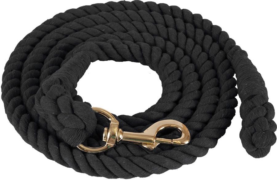 Mustang Manufacturing Black Cotton Lead Rope, 3/4-In x 10-Ft