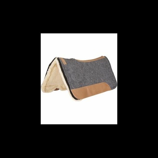 Mustang Manufacturing Correct-Fit With Fleece Bottom Pad - Gray|Tan, 32 in X 31 in