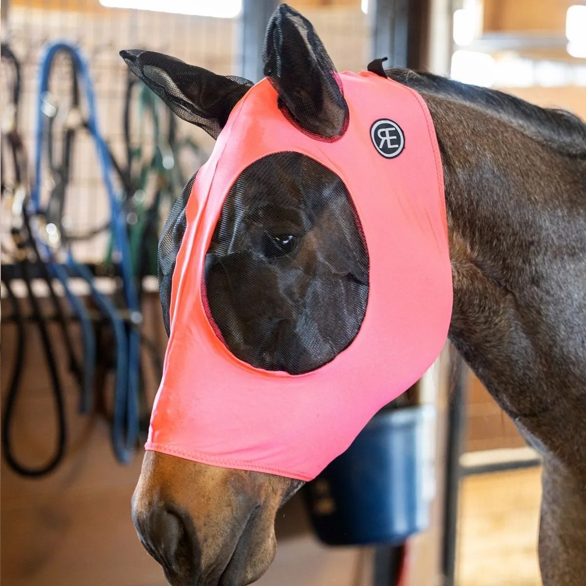Reinsman Lycra Fly Mask Pink, Medium
