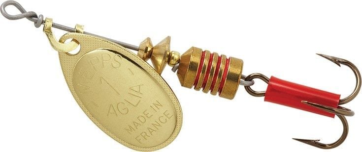 Mepps Treble Hook Aglia Gold Spinner, #1, 1/8-Oz