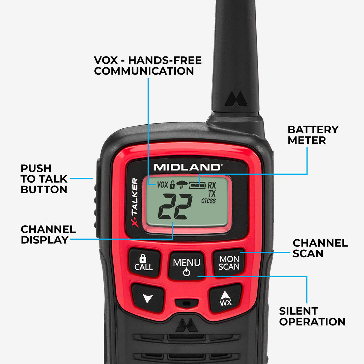 Midland T31X-Talker FRS Walkie Talkie, 2-Ct