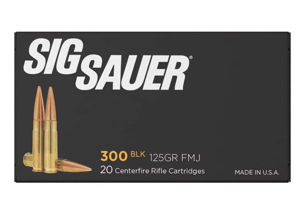 Sig Sauer Elite Ball .300 Blackout, 125 Grain Full Metal Jacket Rifle Ammo, 20-Rd