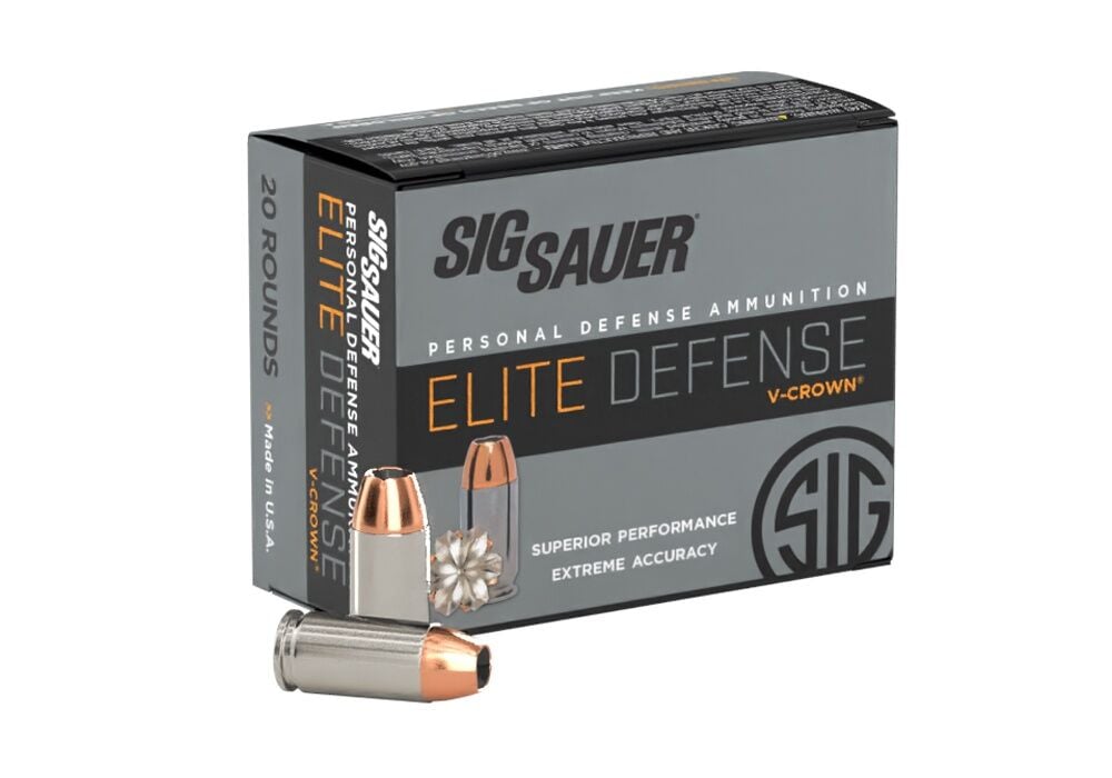 Sig Sauer Elite Defense V-Crown .40 S&W, 165 Grain Jacketed Hollow Point Pistol Ammo, 20-Rd