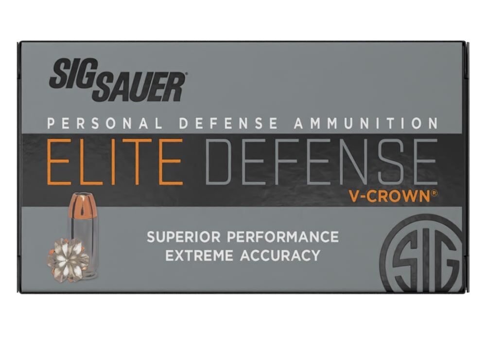 Sig Sauer Elite V-Crown 9mm, 115 Grain JHP Pistol Ammo, 50-Rd