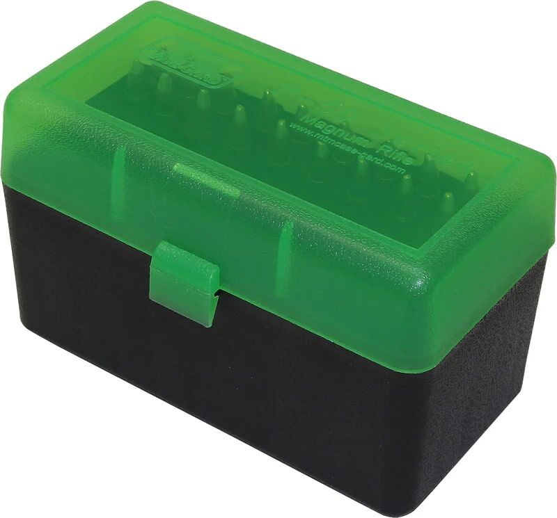 MTM Case-Gard  300 WSM 45-70 7mm R SAUM Flip-Top Green Ammo Box, 50-Rd