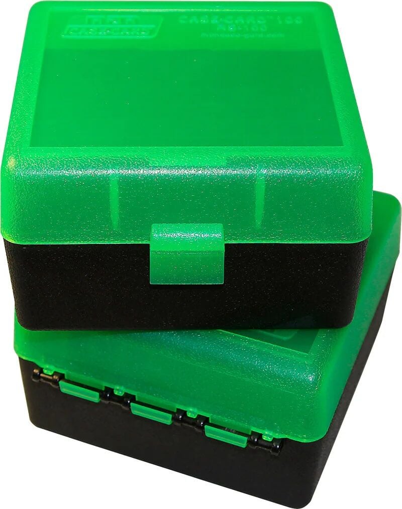 MTM CASE-GUARD Green RS-100 Flip-Top Rifle Ammo Box 223 / 204 Ruger / 6x47, 100-Rd
