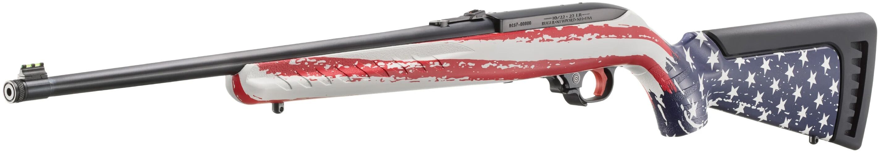 Ruger 10/22 Patriot Collector Series .22 LR 18.5" American Flag Semi-Auto Rifle, 10-Rd
