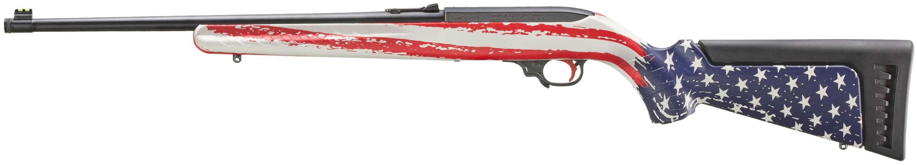 Ruger 10/22 Patriot Collector Series .22 LR 18.5" American Flag Semi-Auto Rifle, 10-Rd