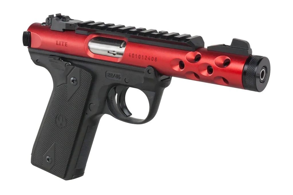 Ruger Mark IV 22/45 Lite .22 LR Red Anodized Full Size Pistol, 10-Rd