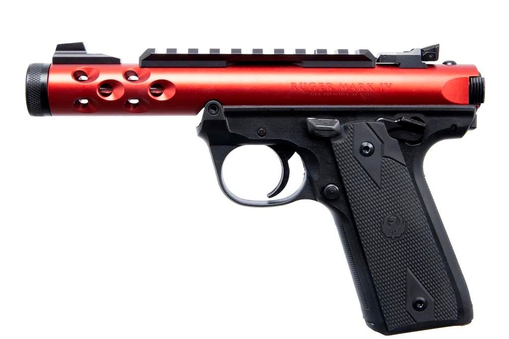 Ruger Mark IV 22/45 Lite .22 LR Red Anodized Full Size Pistol, 10-Rd
