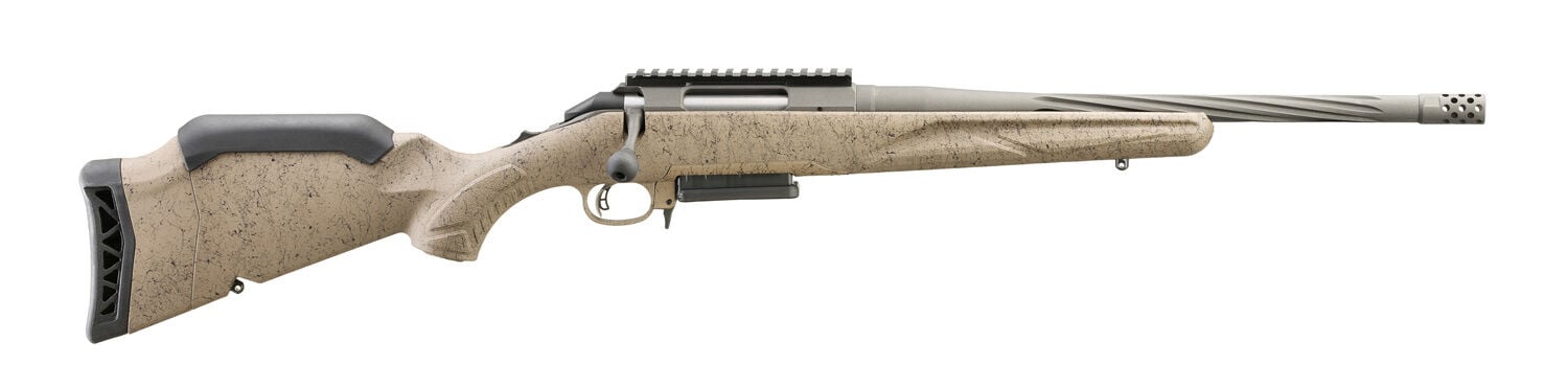 Ruger American Rifle Generation II Ranch 6.5 Creedmoor 16.1" FDE Splatter Bolt Action Rifle, 3-Rd