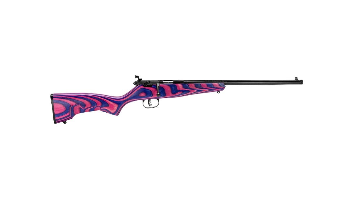 Savage Arms Pink/Purple Rascal Minimalist 22 LR Rimfire Rifle, 1-Rd