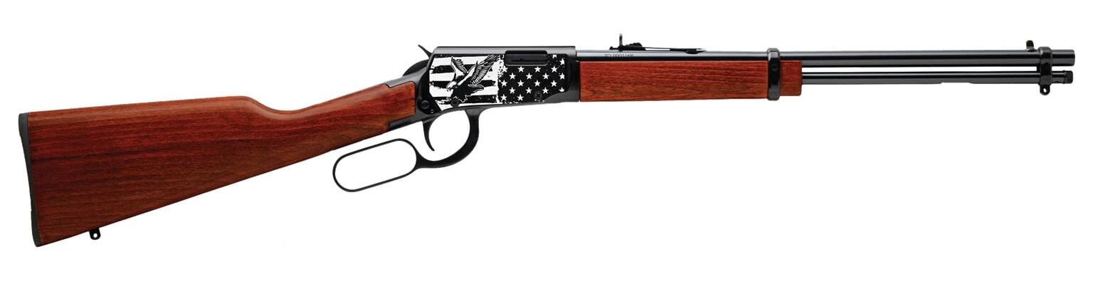 Rossi Rio Bravo .22 LR 18" Bald Eagle/Flag Engraved Lever Action Rifle, 15-Rd
