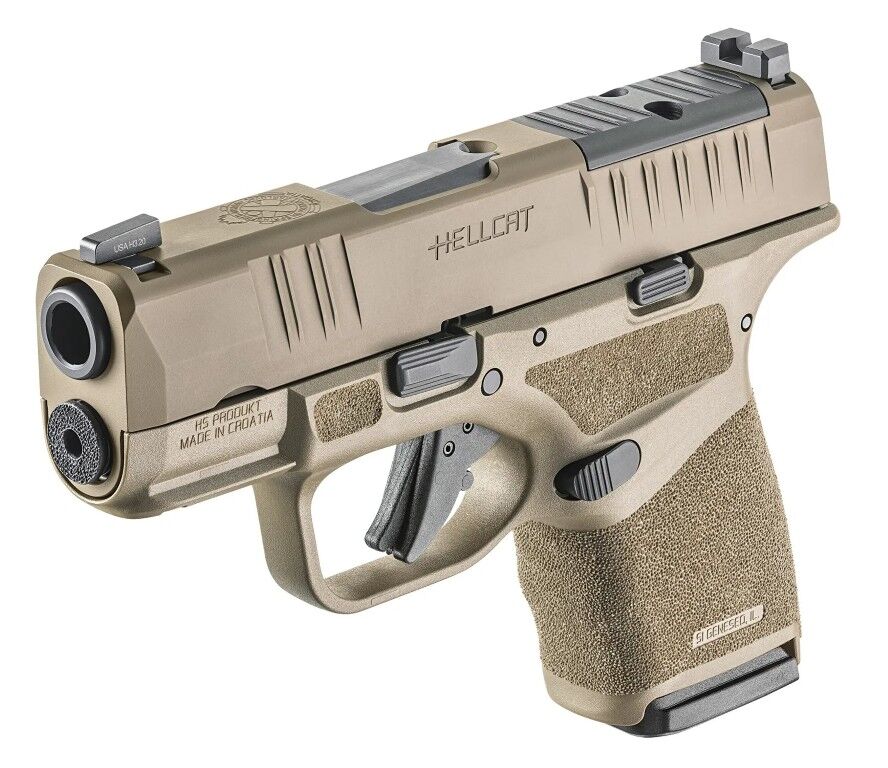 Springfield Armory Hellcat OSP 9mm Micro Compact FDE Optics Ready Pistol Gear Up Bundle, 13-Rd