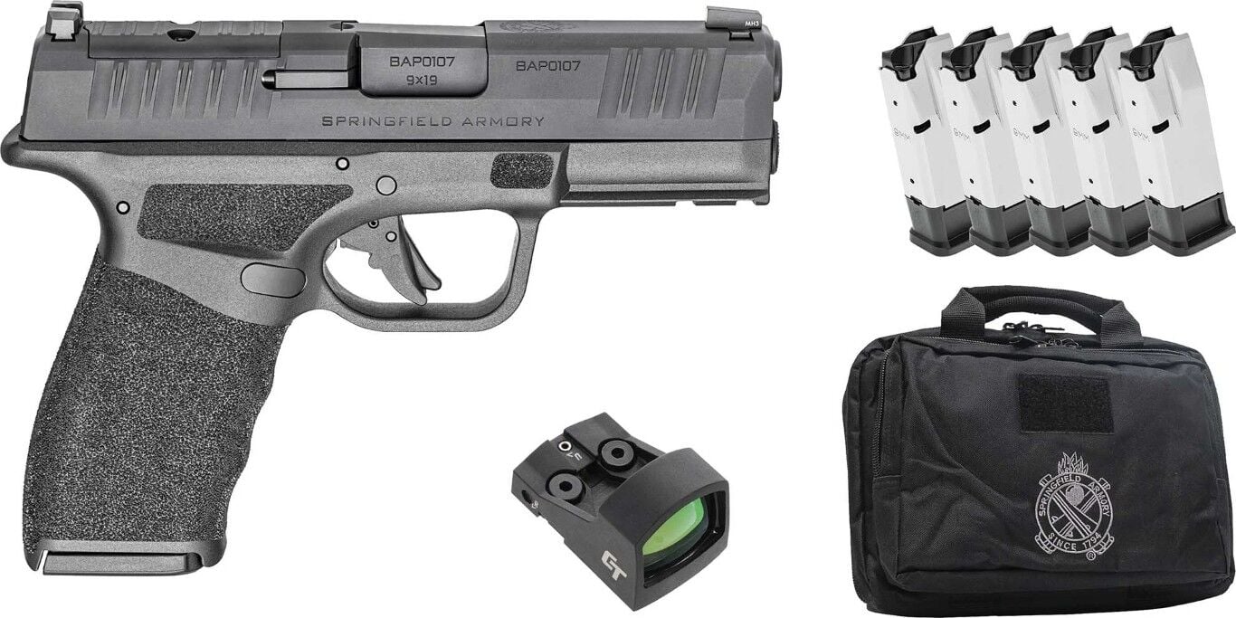 Springfield Armory Hellcat PRO COMOP OSP 9mm Optics Ready Compact Pistol Gear Up Bundle, 10-Rd