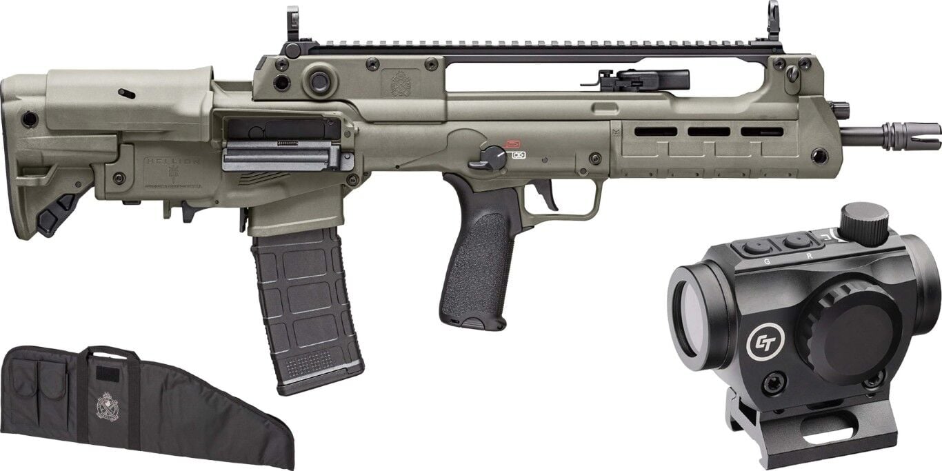 Springfield Armory Hellion 5.56 NATO 16-In OD Green Semi-Auto Bullpup Rifle Gear Up Bundle, 30-Rd