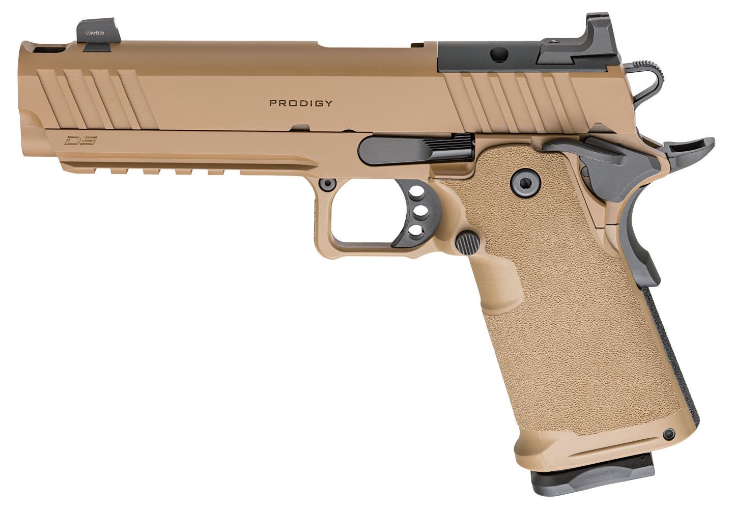 Springfield Armory 1911 DS Prodigy Comp AOS 9mm Full Size Coyote Optics Ready Pistol, 20-Rd