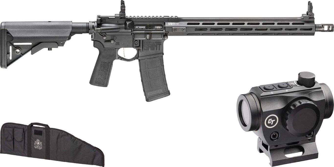 Springfield Armory SAINT Victor 5.56 NATO/.223 Rem Semi-Auto AR-15 Rifle Gear Up Bundle, 30-Rd
