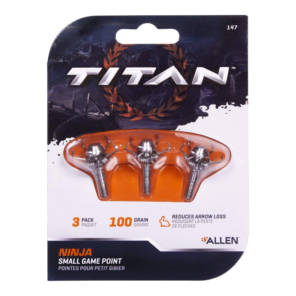 Allen Company Titan Ninja Small Game Archery Point 100 Grain, 3-Pk